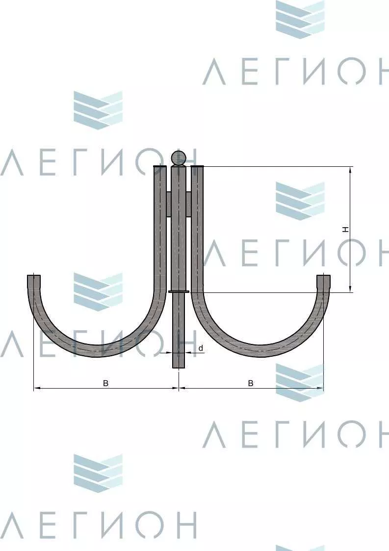 К30-0,5-0,6-1-5 кронштейн двухрожковый