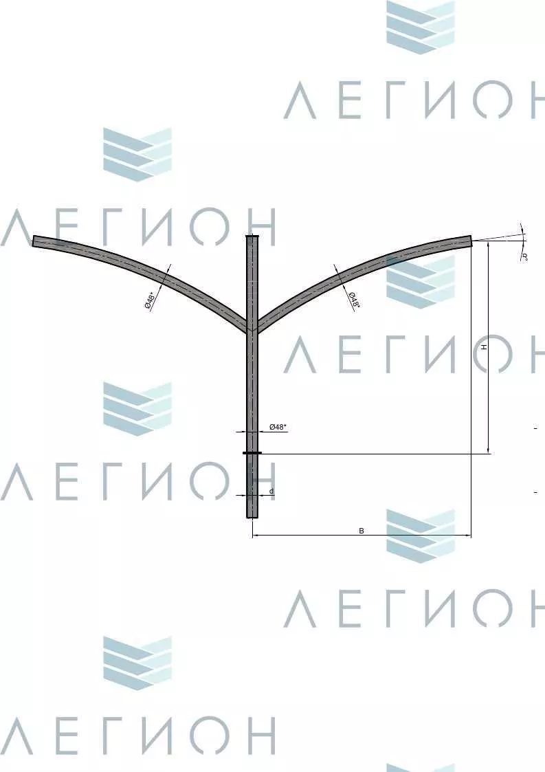К73-1,0-2,0-1-1 кронштейн двухрожковый